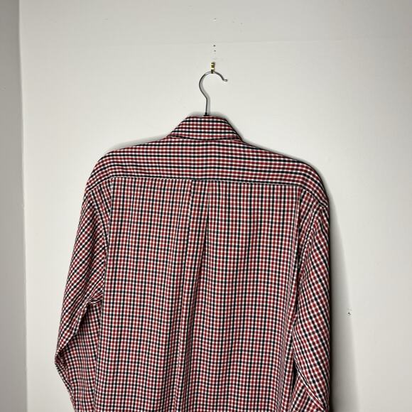 Vintage Gitman Bros Shirt Men's Size L Red Blue Check Print Cotton Flawed Read - Picture 3 of 13